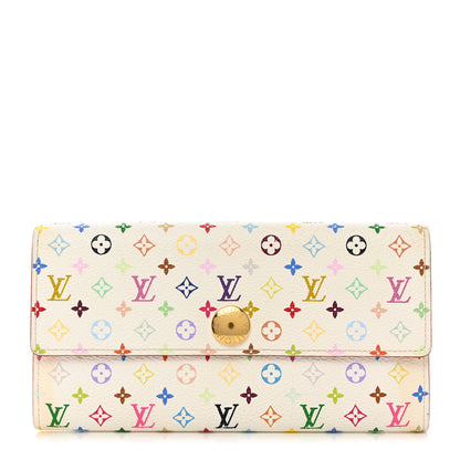 Louis Vuitton Monogram Multicolor Sarah Wallet White Litchi 1 of 10