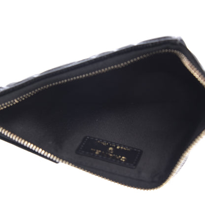 Chanel Caviar Camellia Embossed Classic Flat Wallet Pouch Black 5 of 8