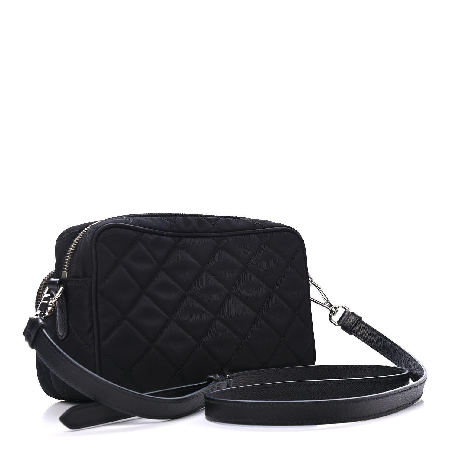 Prada Nylon Tessuto Impuntu Quilted Crossbody Bag Black 2 of 4
