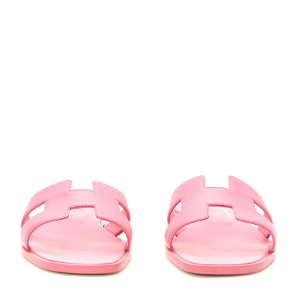 Hermes Box Calfskin Oran Sandals 38 Rose Pétale 2 of 9