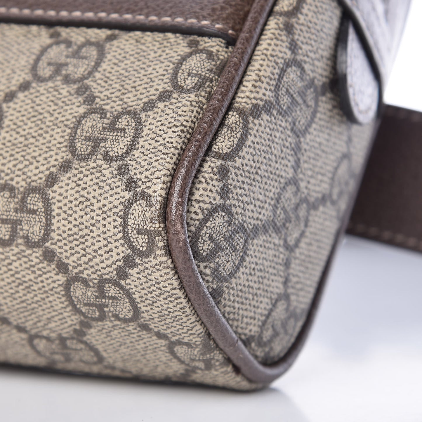 GG Supreme Monogram Web Small Ophidia Belt Bag 85 34 Dark Brown