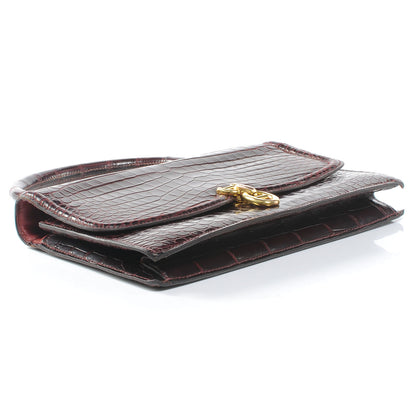 Hermes Porosus Crocodile Sac Chaine d Ancre Bordeaux 4 of 6
