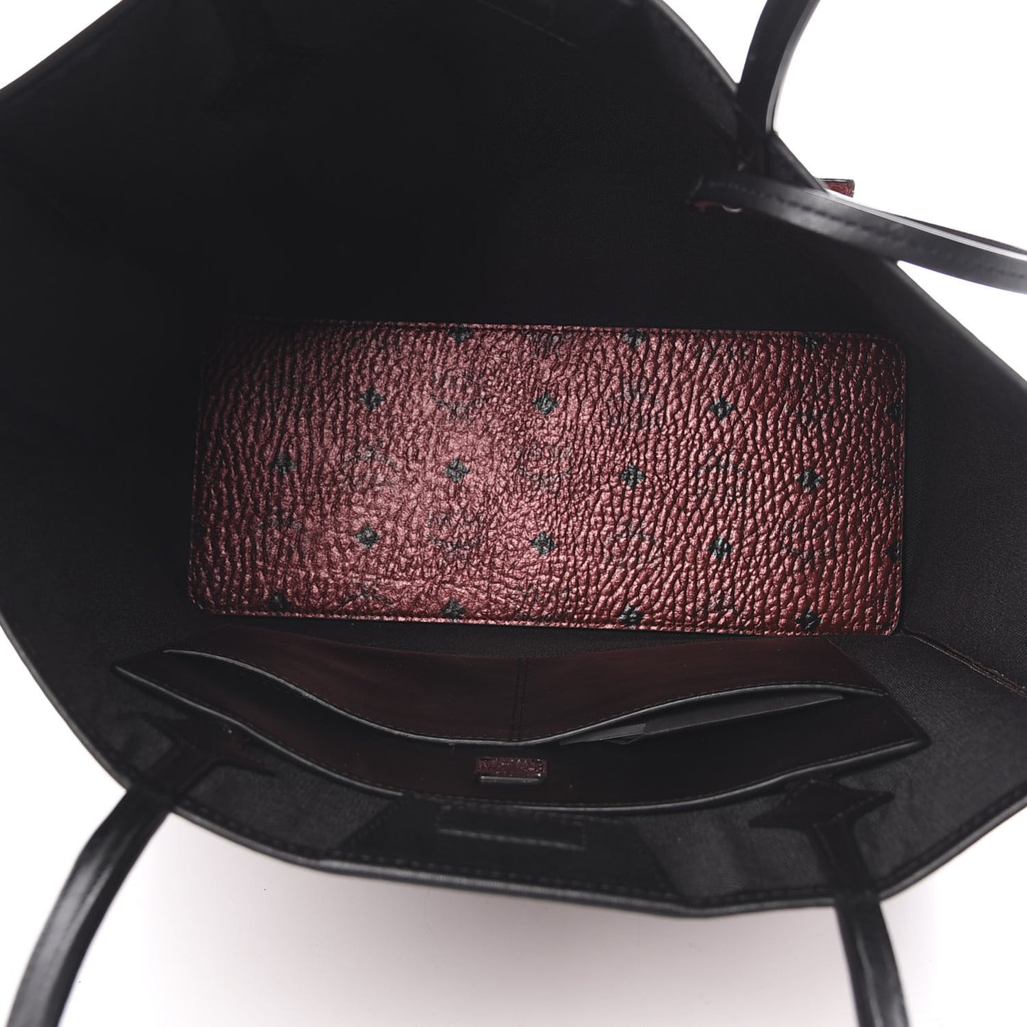 Metallic Visetos Medium Kira North South Shopper Tote Scooter Red
