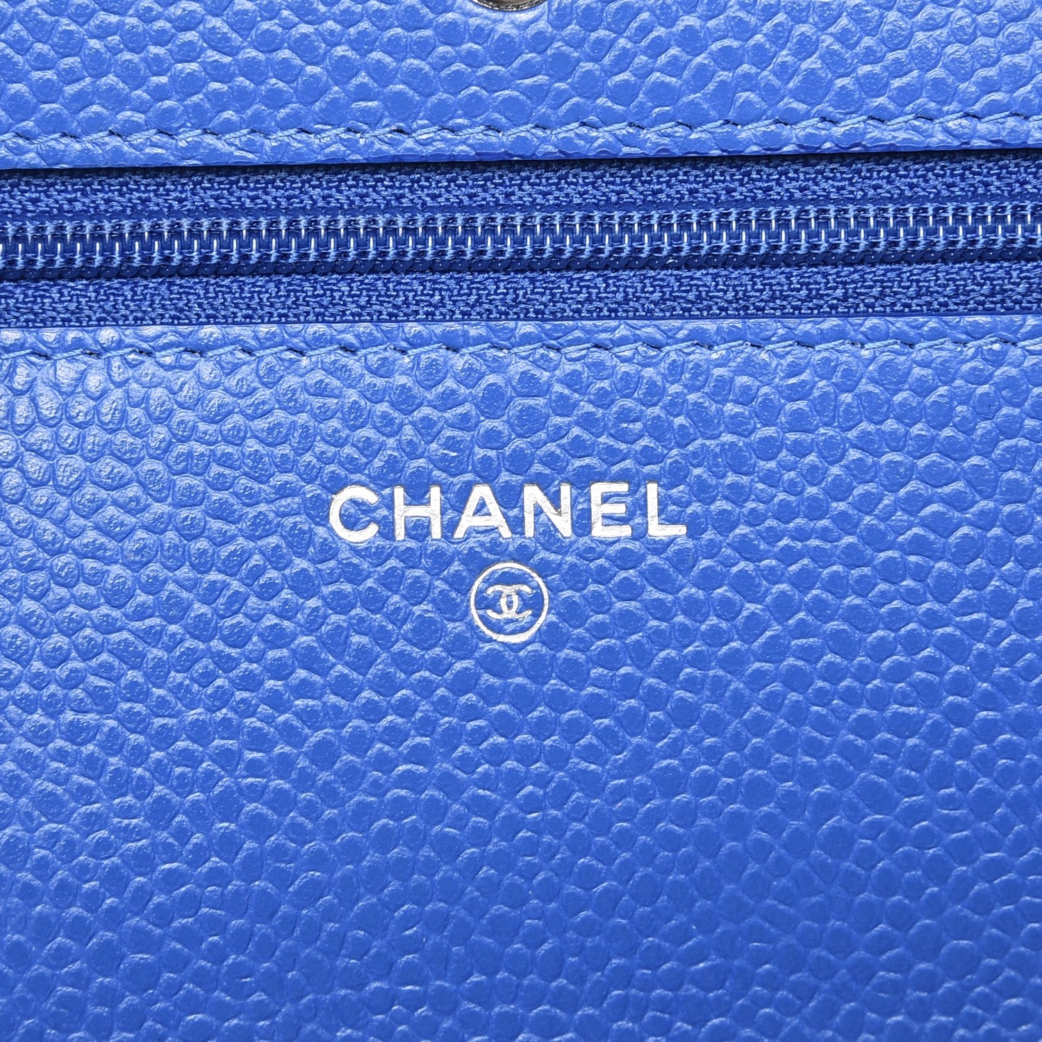 Chanel Caviar Quilted Wallet On Chain WOC Blue 6 of 10