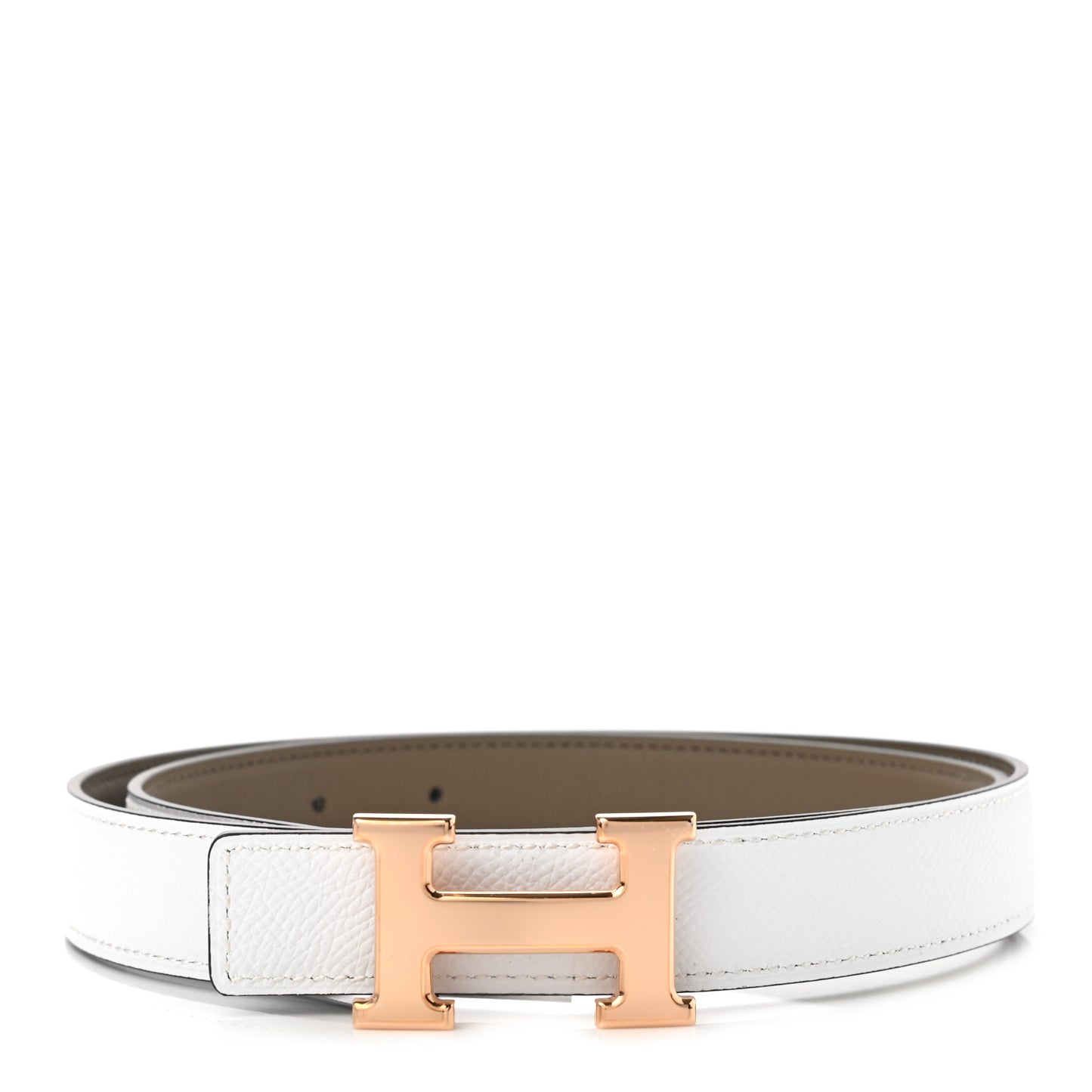 Epsom Swift 24mm Mini H Belt 85 34 Etoupe White
