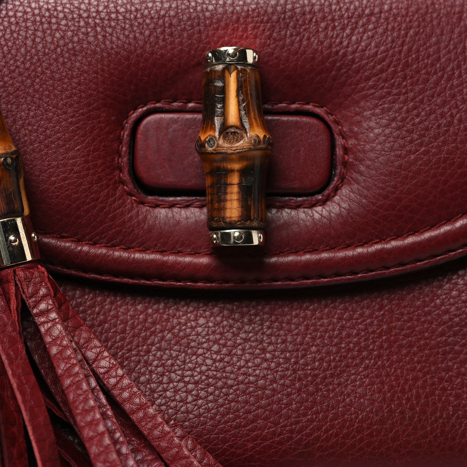 Gucci Calfskin Medium New Bamboo Top Handle Bag Red 8 of 10