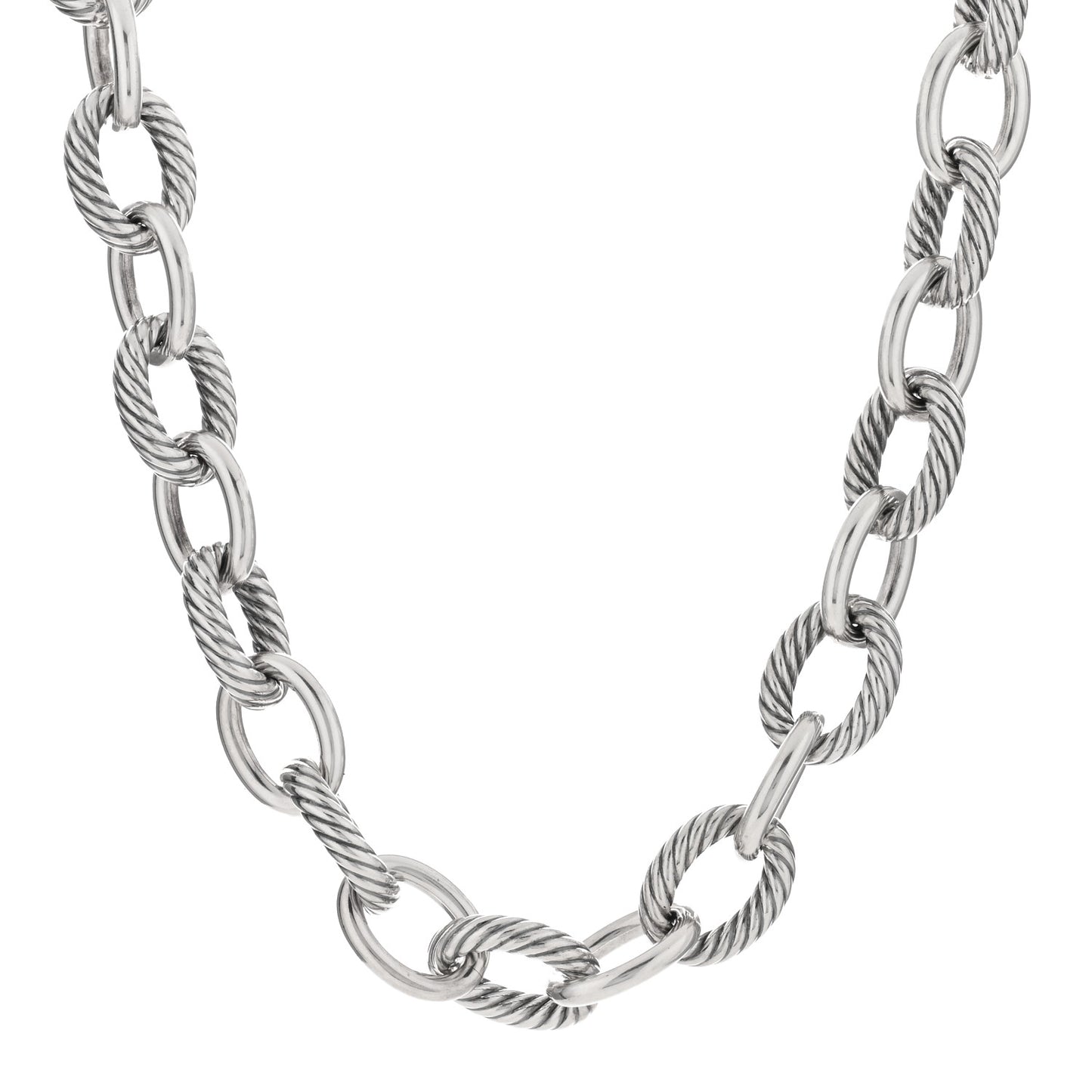 Sterling Silver 16mm Large Oval Link Necklace