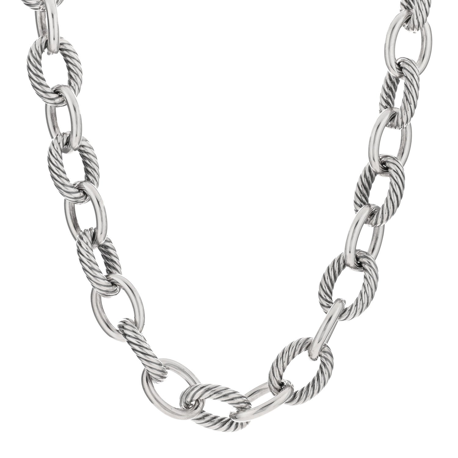 David Yurman Sterling Silver 16mm Large Oval Link Necklace 1 of 3