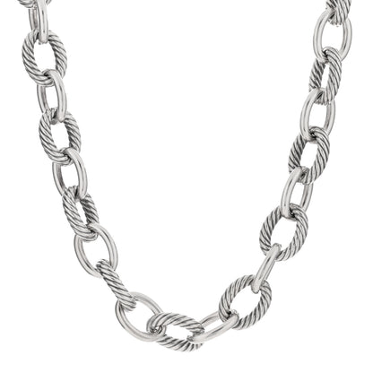David Yurman Sterling Silver 16mm Large Oval Link Necklace 1 of 3