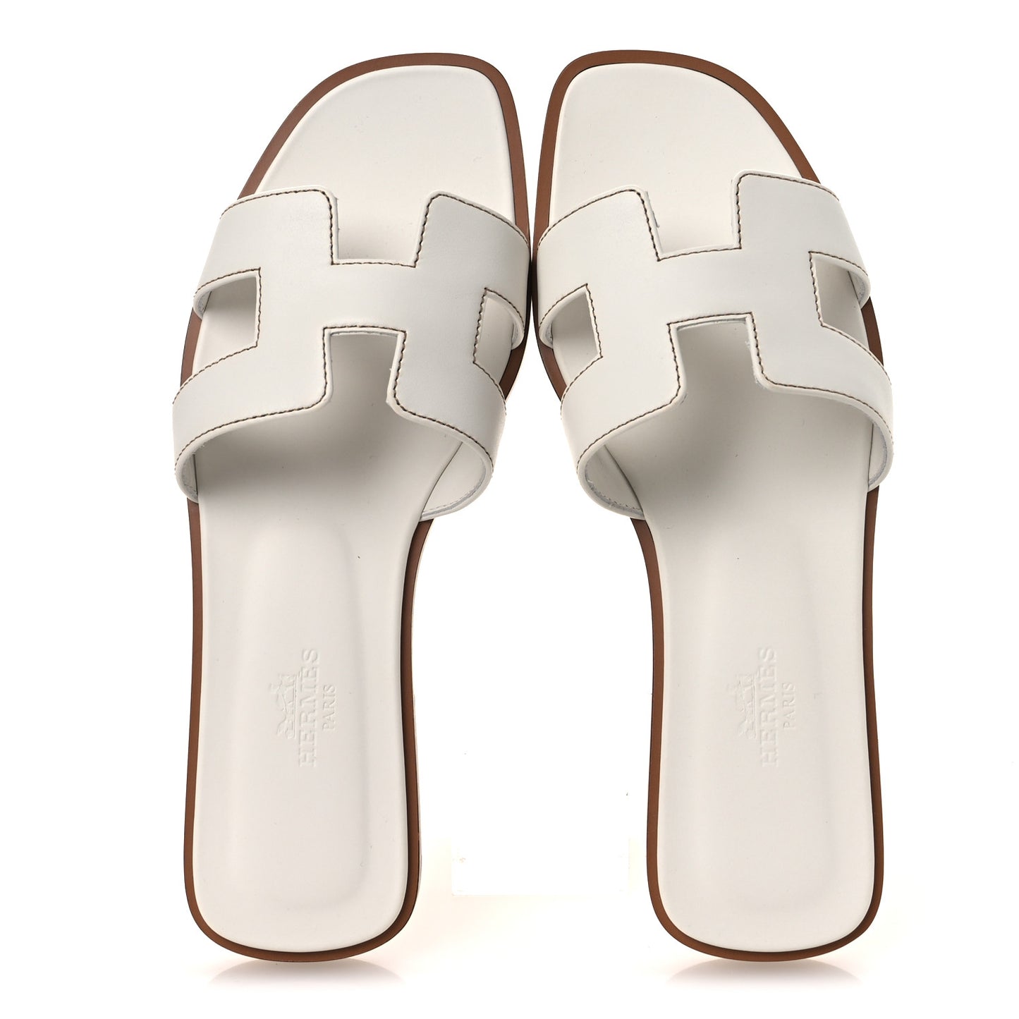 Box Calfskin Oran Sandals 36 White