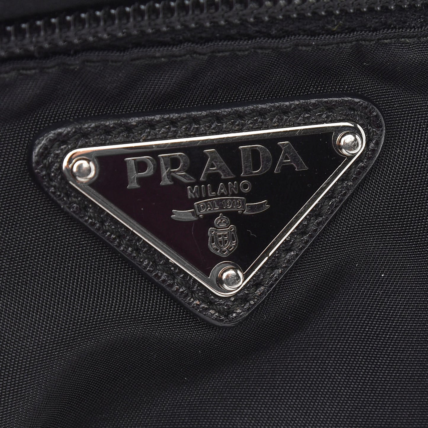 Nylon Saffiano Flat Messenger Bag Black