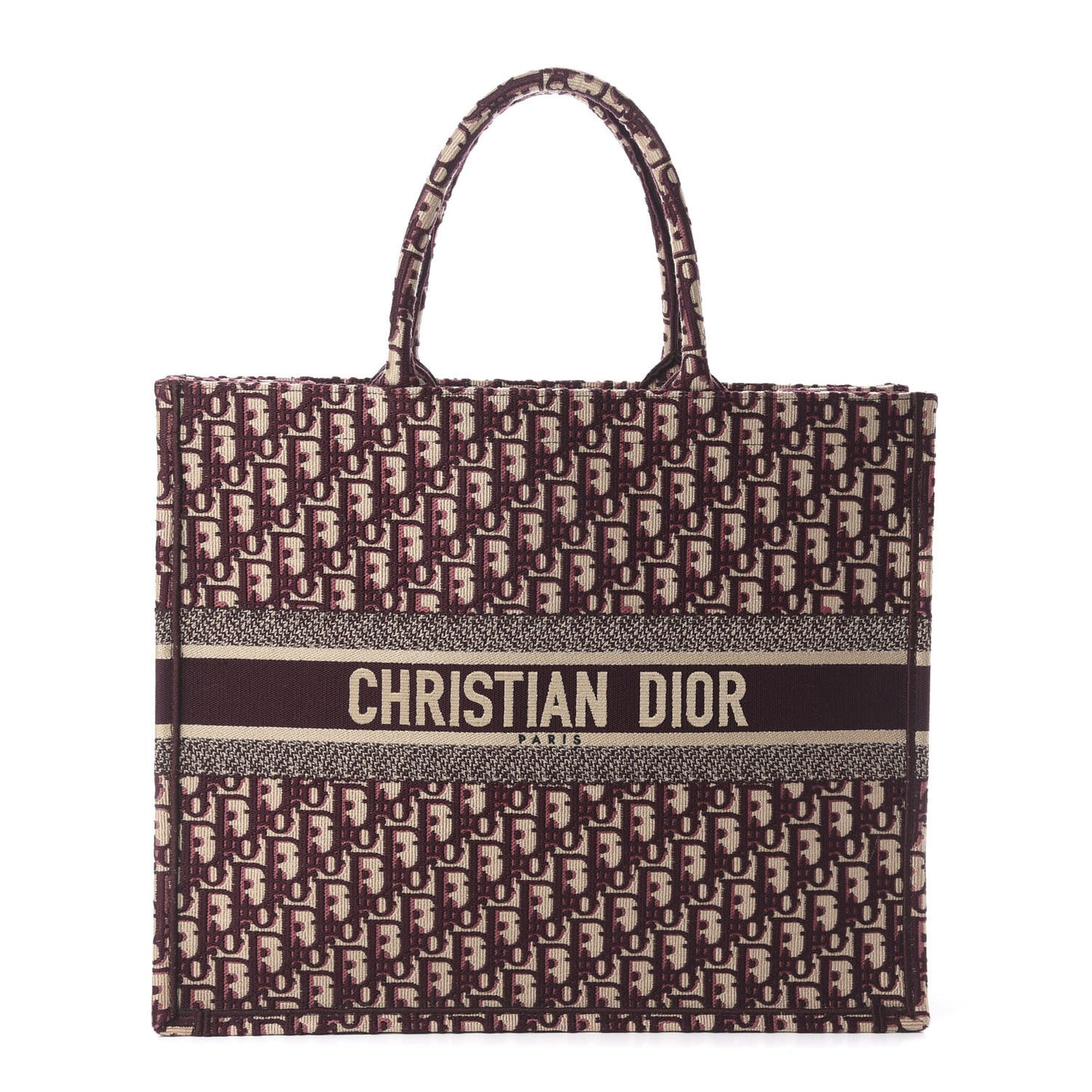Oblique Large Book Tote Burgundy Multicolor