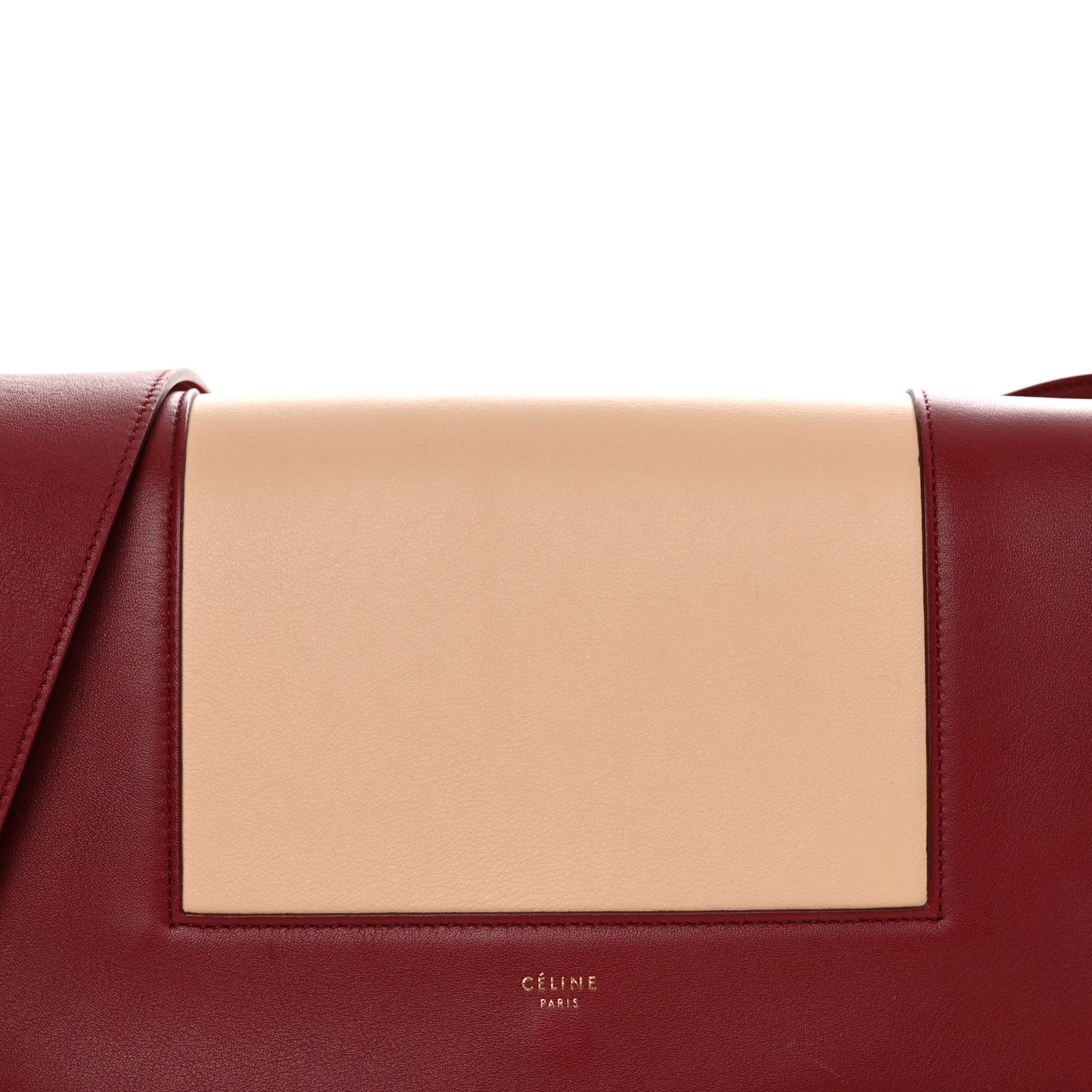 Shiny Smooth Calfskin Medium Frame Shoulder Bag Ruby Nude