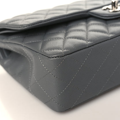 Chanel Caviar Quilted Medium Double Flap Dark Grey 8 of 9