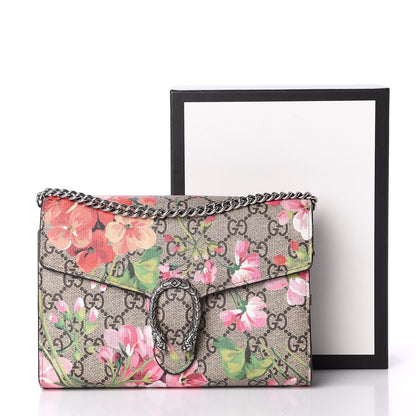 Gucci GG Supreme Monogram Blooms Mini Dionysus Chain Wallet Beige Multicolor Dry Rose 10 of 10