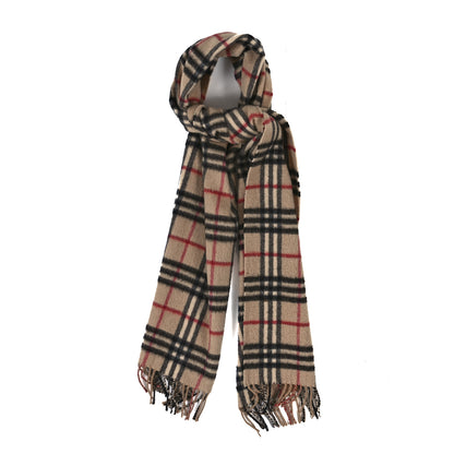 Burberry Cashmere House Check Fringe Scarf Camel 1 of 4