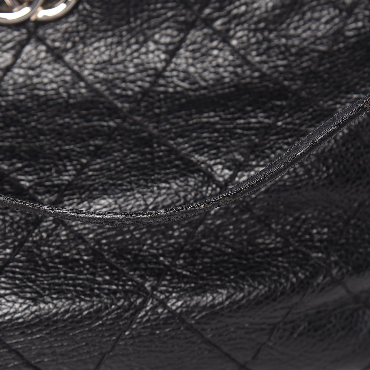 Glazed Calfskin Large On The Road Tote Black