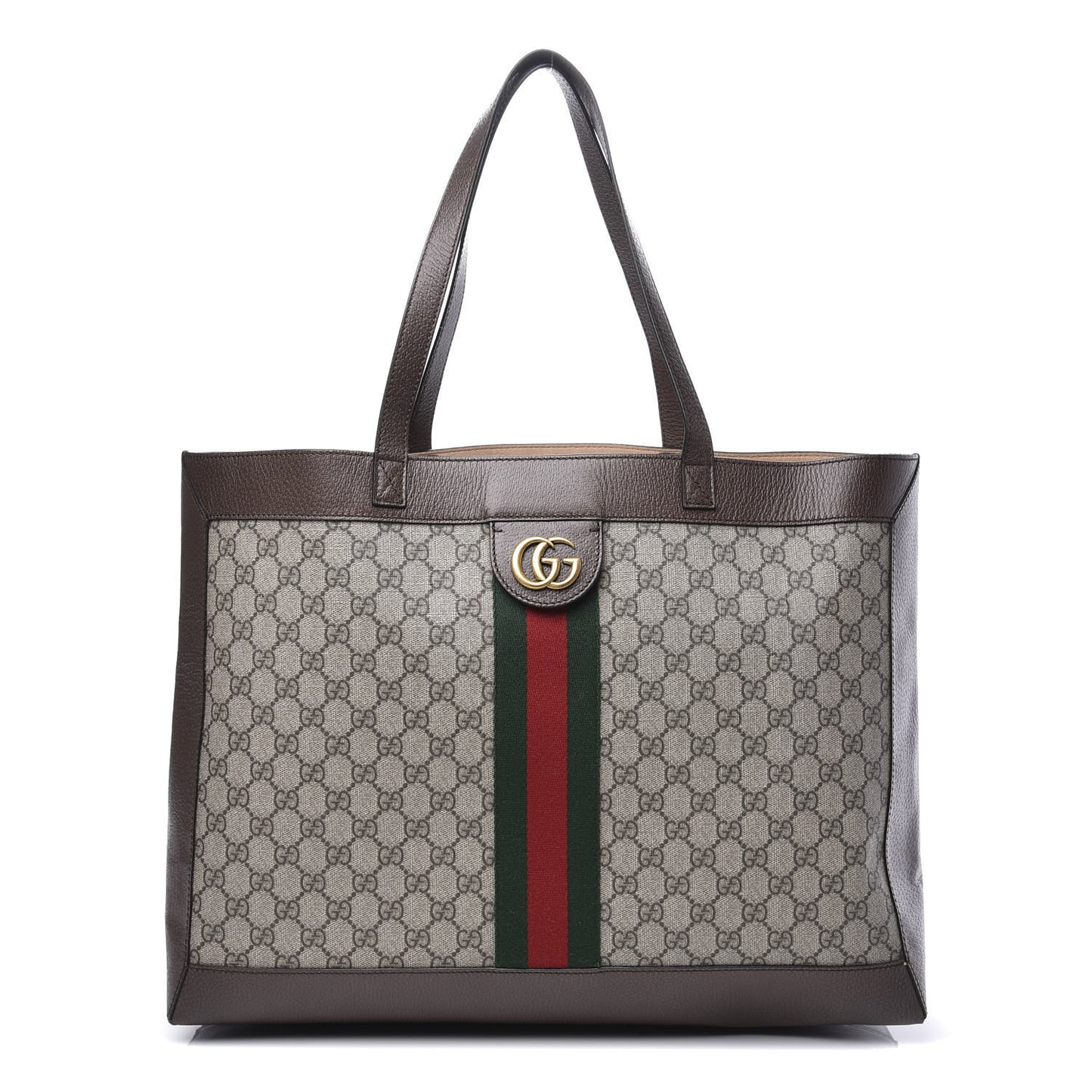 GG Supreme Monogram Web Ophidia Tote Brown