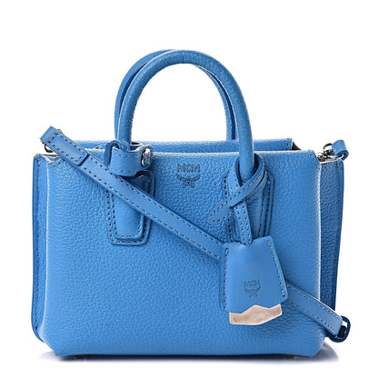 MCM Grained Calfskin X-Mini Milla Tote Tile Blue 1 of 12