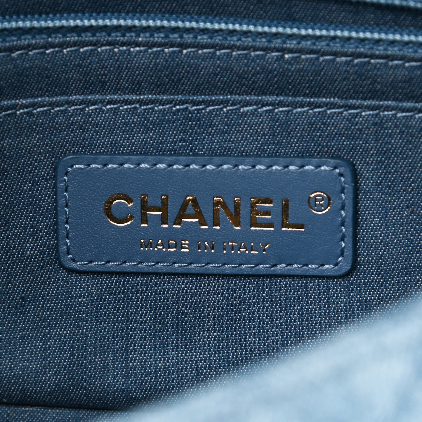 Denim Quilted Mini Pearl Crush Rectangular Flap Blue