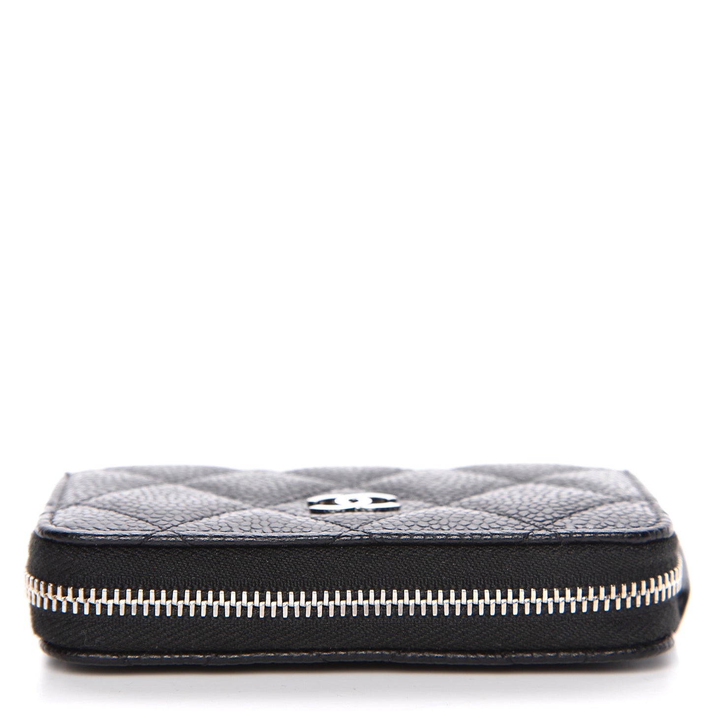 Caviar Quilted Zip Coin Purse Black