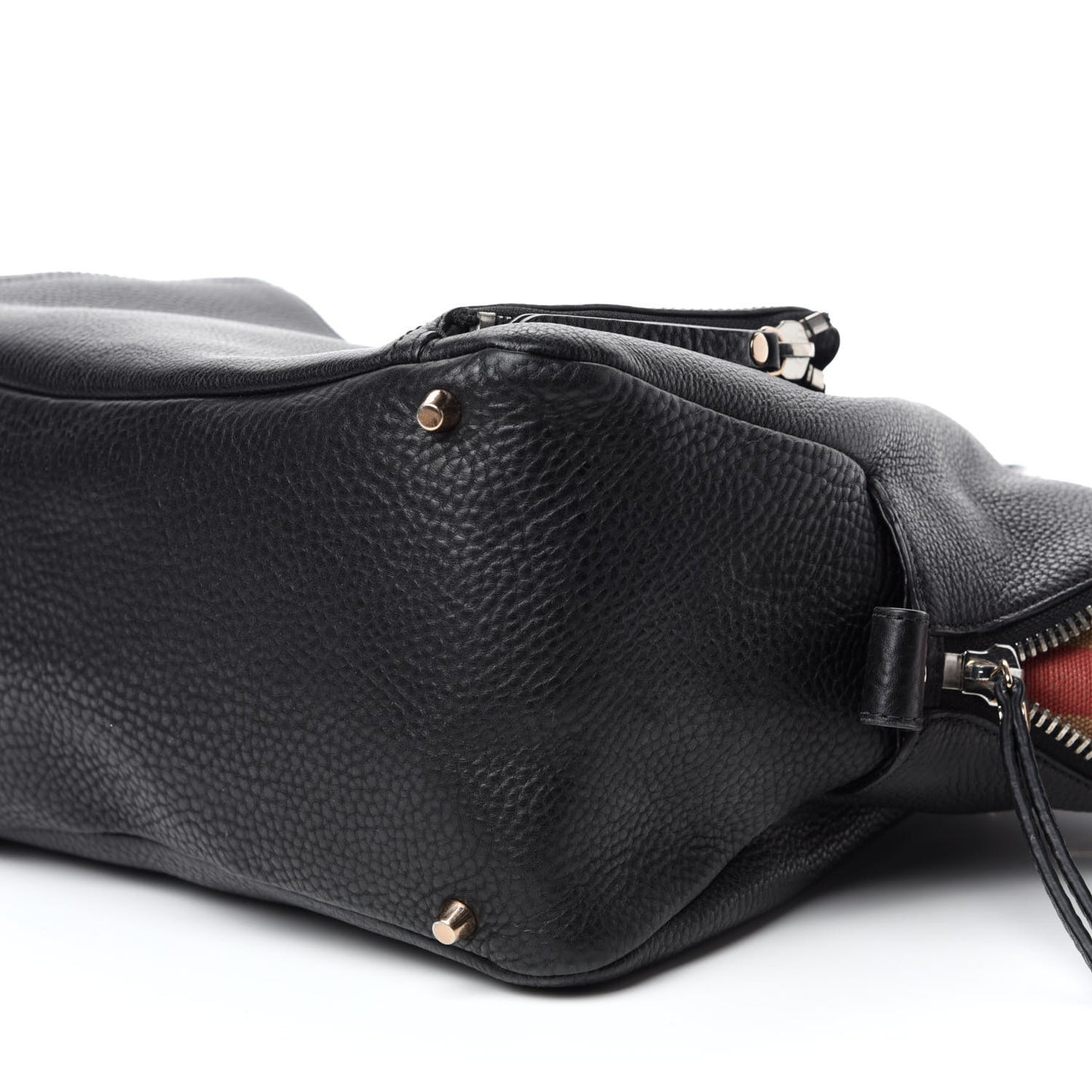 Grainy Calfskin House Check Tote Black