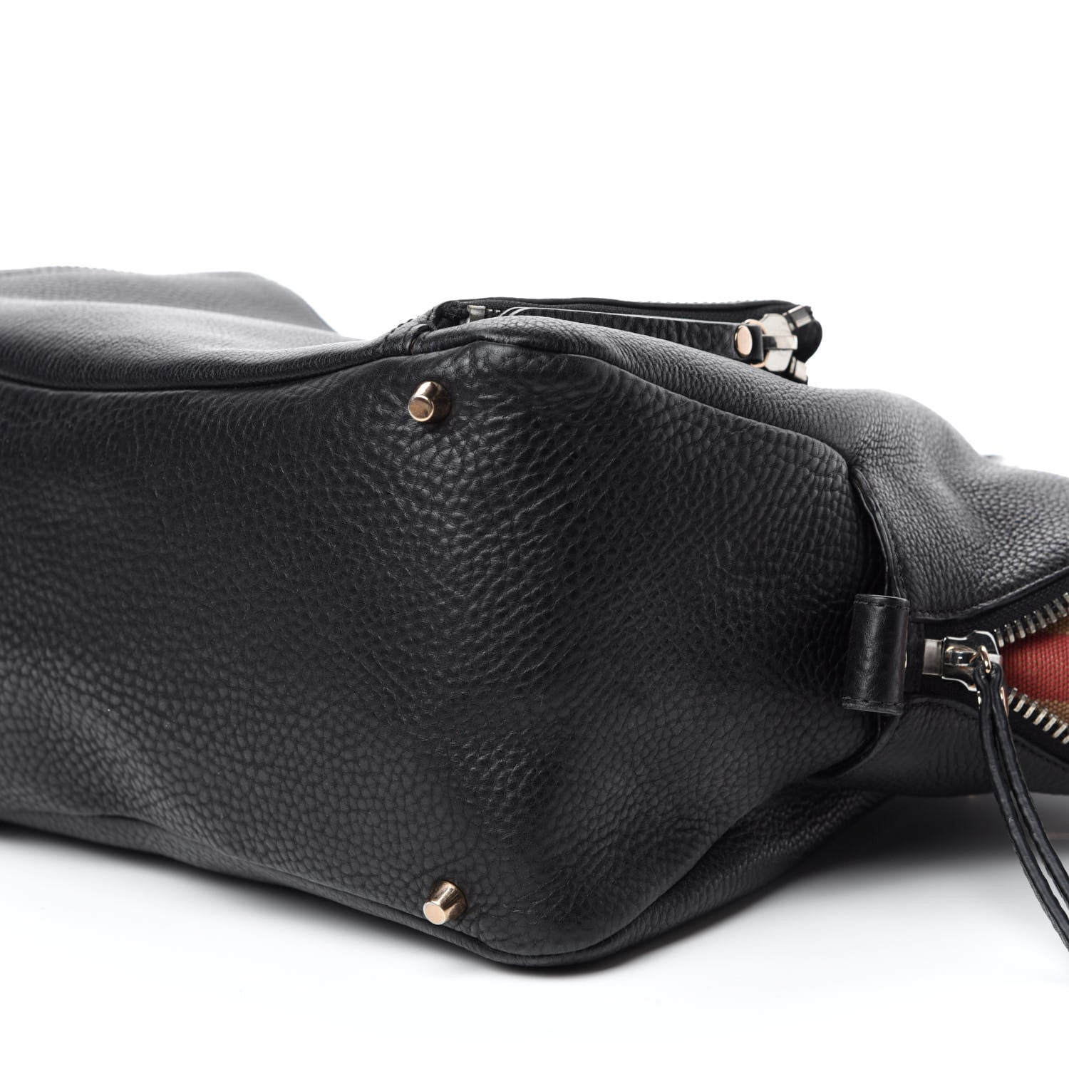 Burberry Grainy Calfskin House Check Tote Black 7 of 13