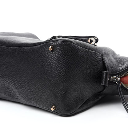 Burberry Grainy Calfskin House Check Tote Black 7 of 13
