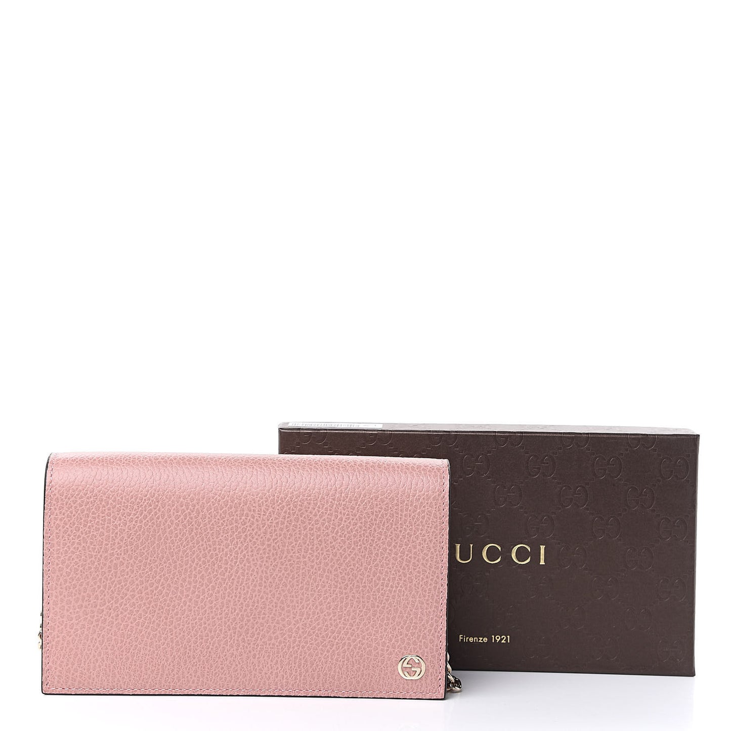 Dollar Calfskin Medium Betty Chain Wallet Soft Pink