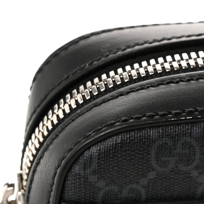 Gucci GG Supreme Monogram Appia Calfskin Web Small Camera Messenger Bag Black Grey 11 of 11