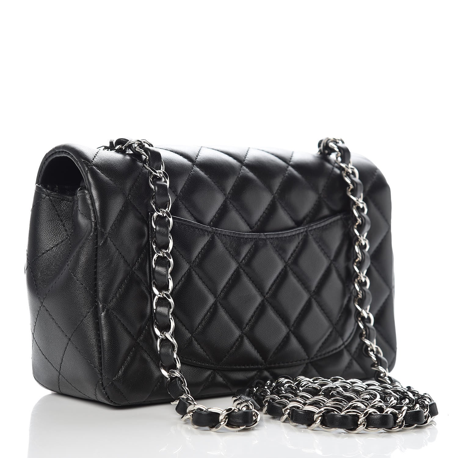 Chanel Lambskin Quilted Mini Rectangular Flap Black 3 of 10