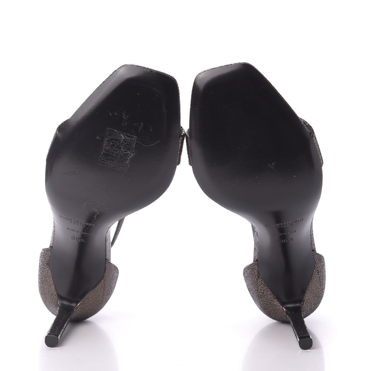 Saint Laurent Evora Amber 85 Astrap Sandals 36.5 Gunmetal 5 of 9