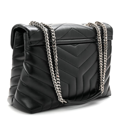 Saint Laurent Calfskin Y Quilted Monogram Medium Loulou Chain Satchel Black 3 of 10