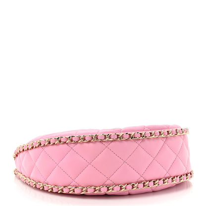Chanel Lambskin Quilted Small Hobo Bag Pink 4 of 11