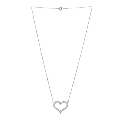 Tiffany Platinum Diamond 1.96ctw Heart Pendant Necklace 2 of 5