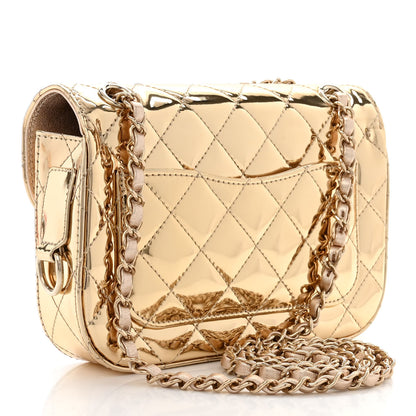 Chanel Mirror Calfskin Metallic Calfskin Quilted Hollywood Boulevard Mini Flap With Star Coin Purse Gold 5 of 12