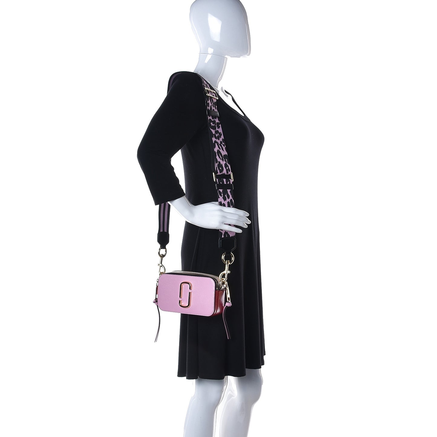 Saffiano Small Snapshot Camera Bag Pink Multicolor