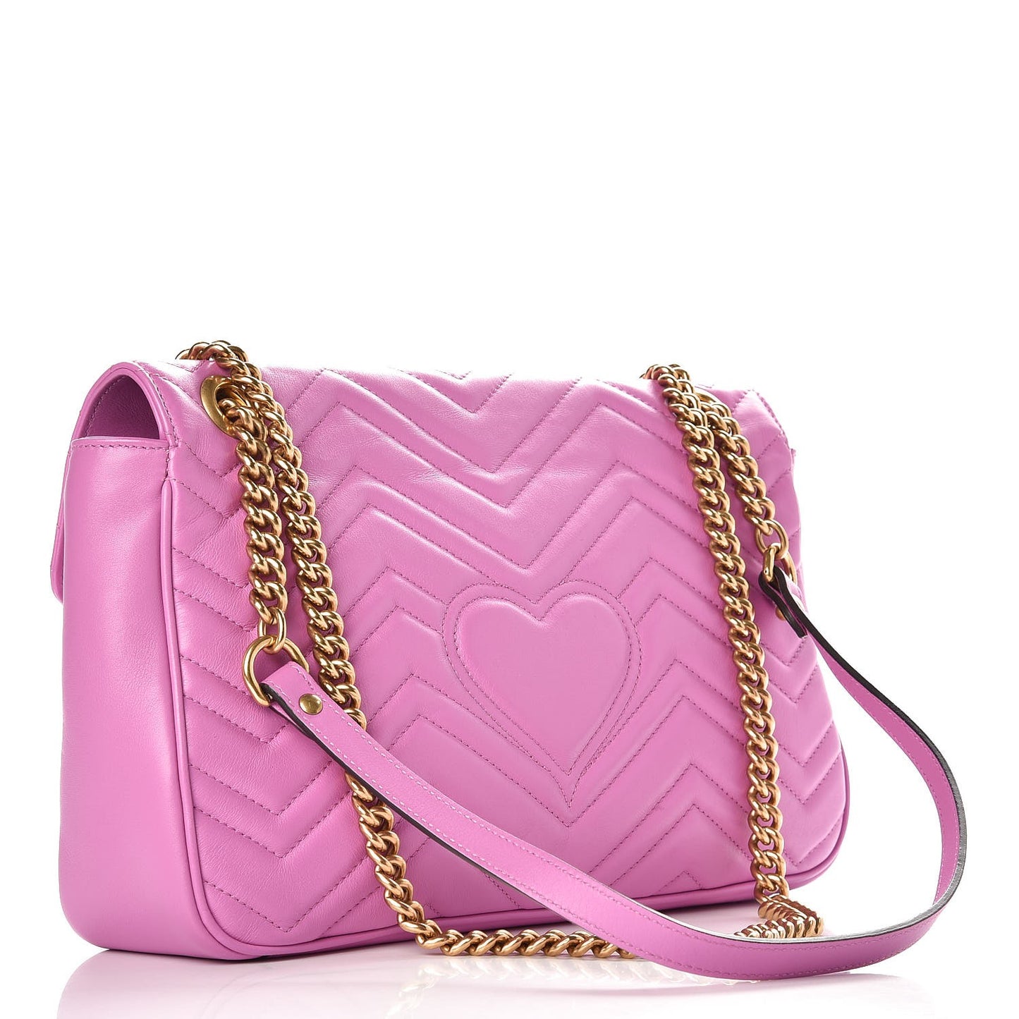 Calfskin Matelasse Medium GG Marmont Shoulder Bag Candy Mousse