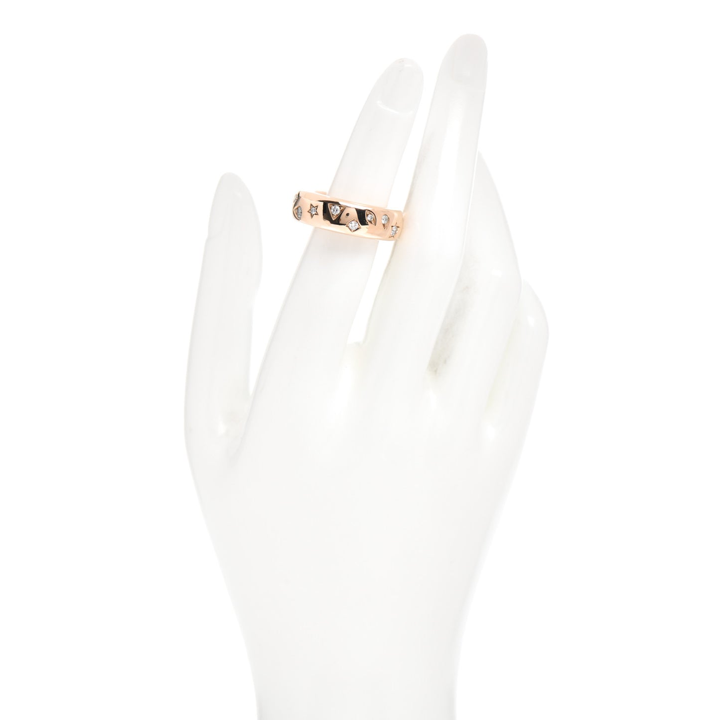 18K Rose Gold Diamond Iconica Band Ring 53 6.25