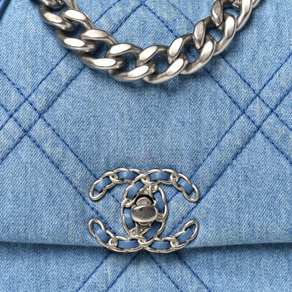 Chanel Denim Quilted Medium Chanel 19 Flap Blue 8 of 10
