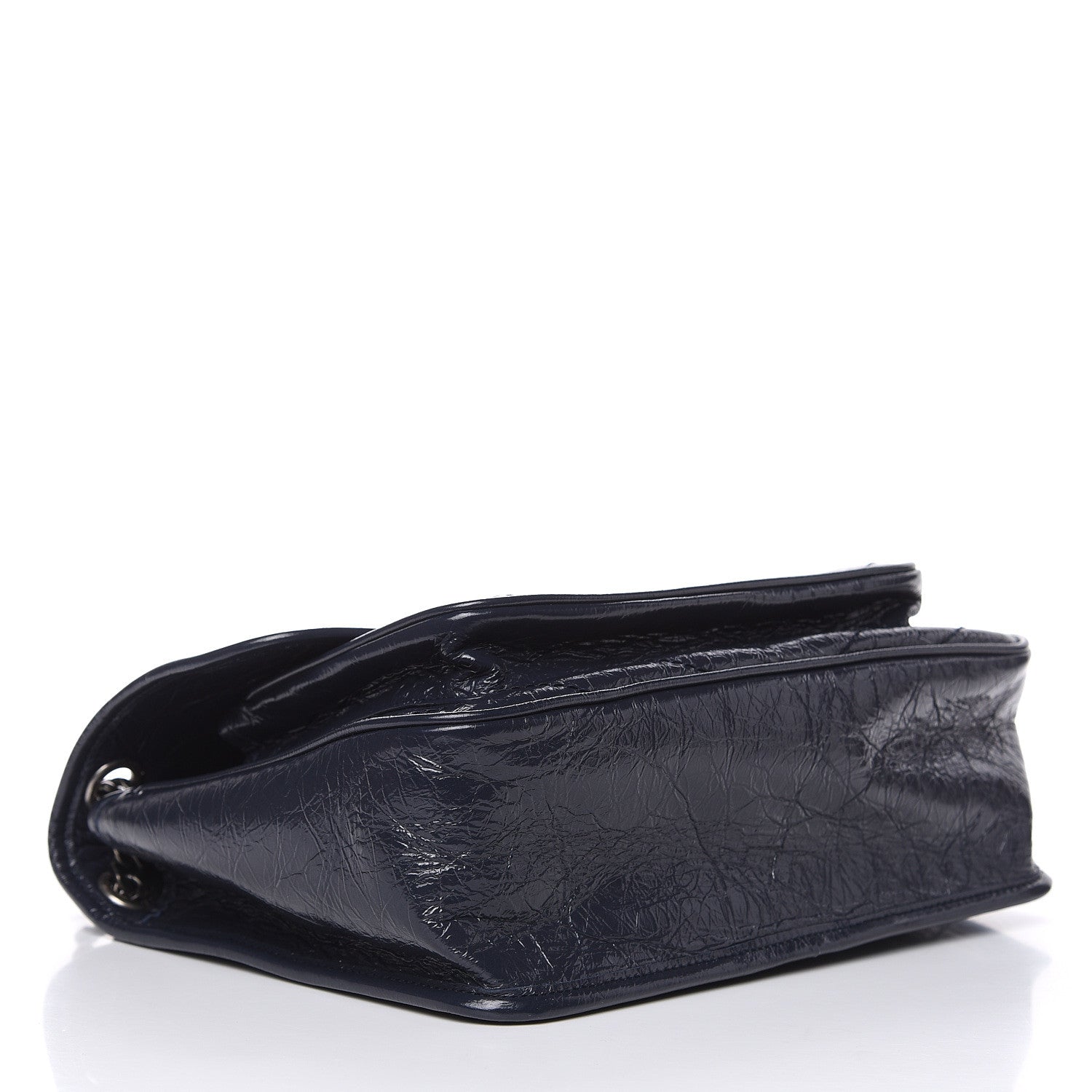 Saint Laurent Crinkled Calfskin Matelasse Monogram Medium Niki Chain Satchel Deep Marine 4 of 11