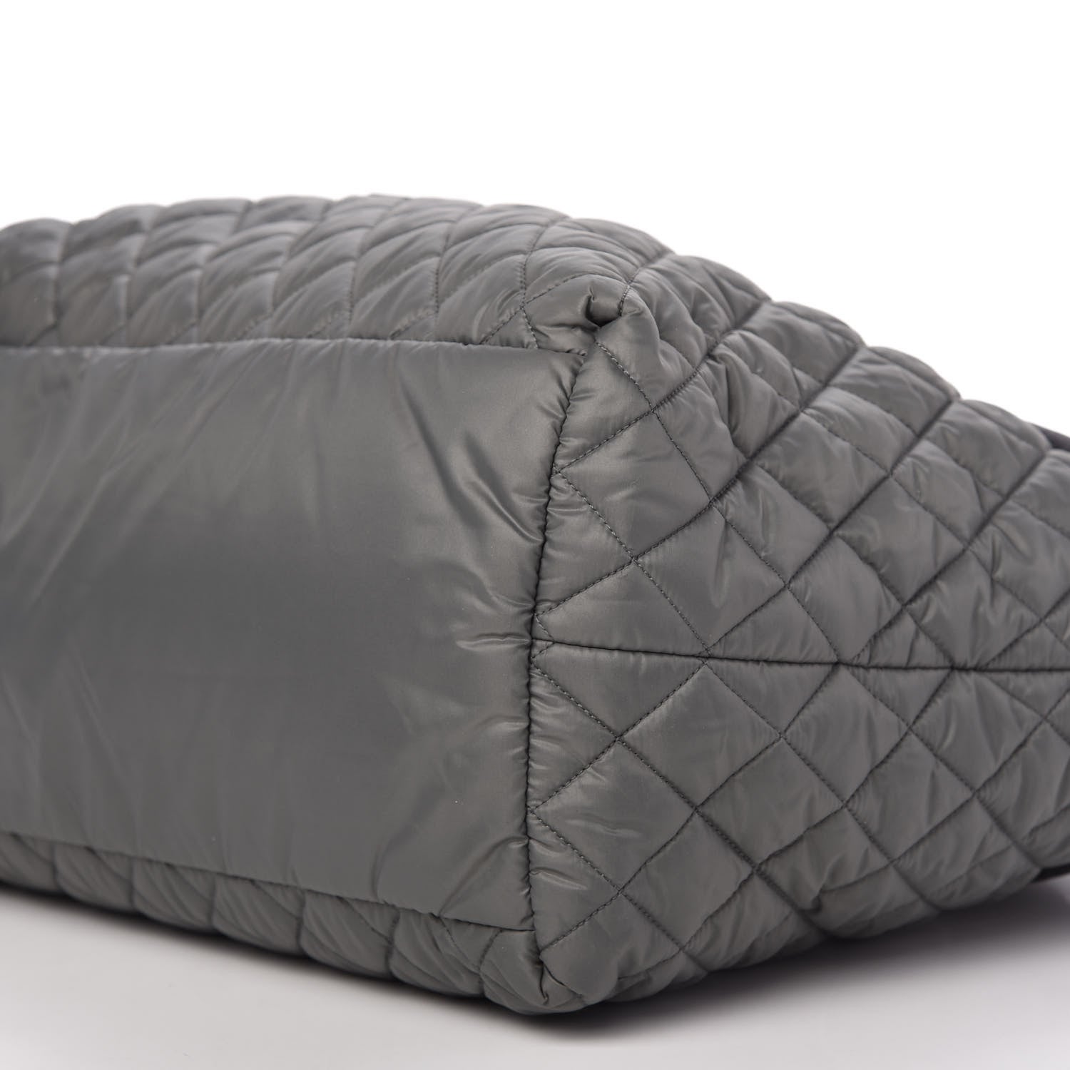 Chanel Nylon Quilted Large Coco Cocoon Reversible Tote Black Grey 7 of 10