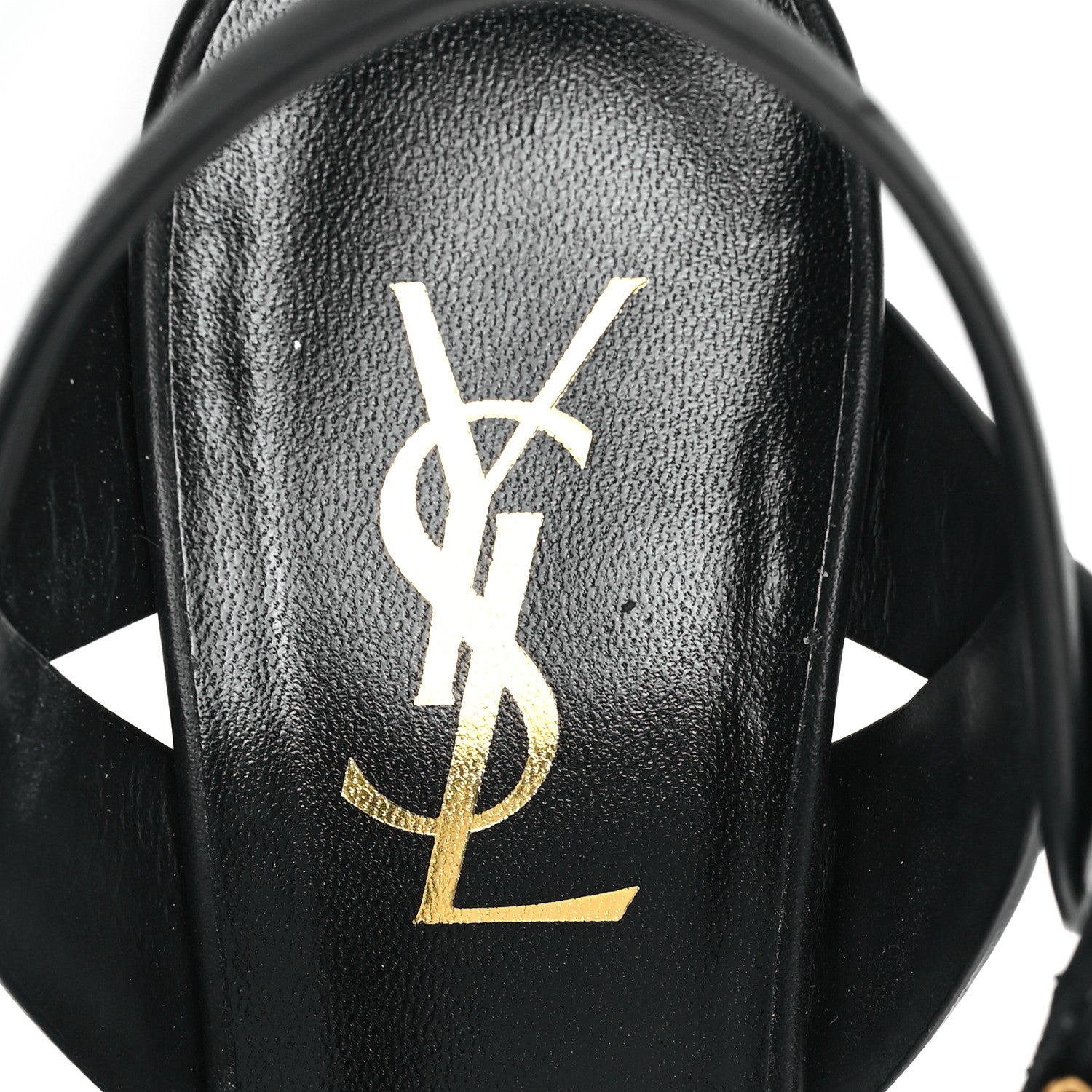 Saint Laurent Calfskin Tribute 75 Platform Sandals 37 Black 7 of 11