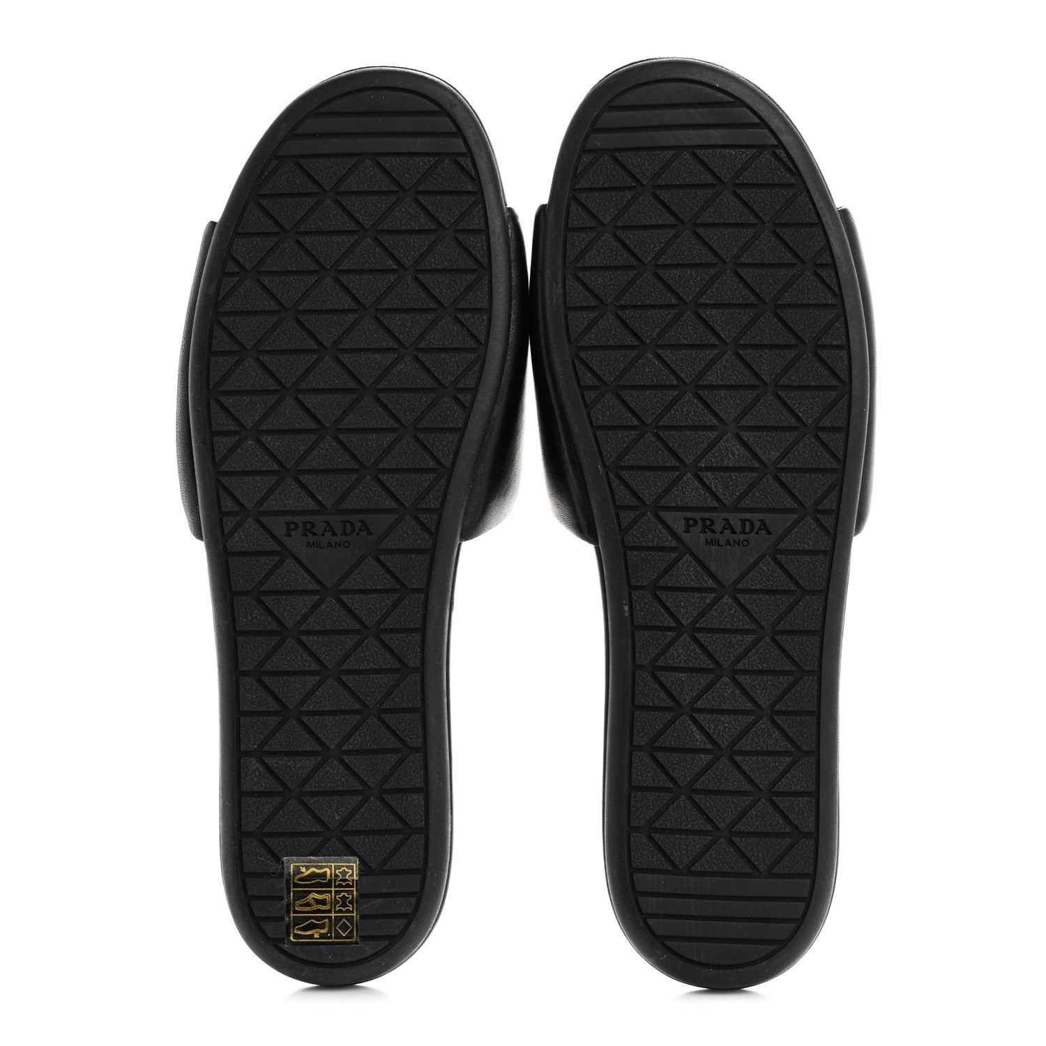 Prada Soft Nappa Metal Triangle Logo Slide Sandals 39 Black 6 of 11