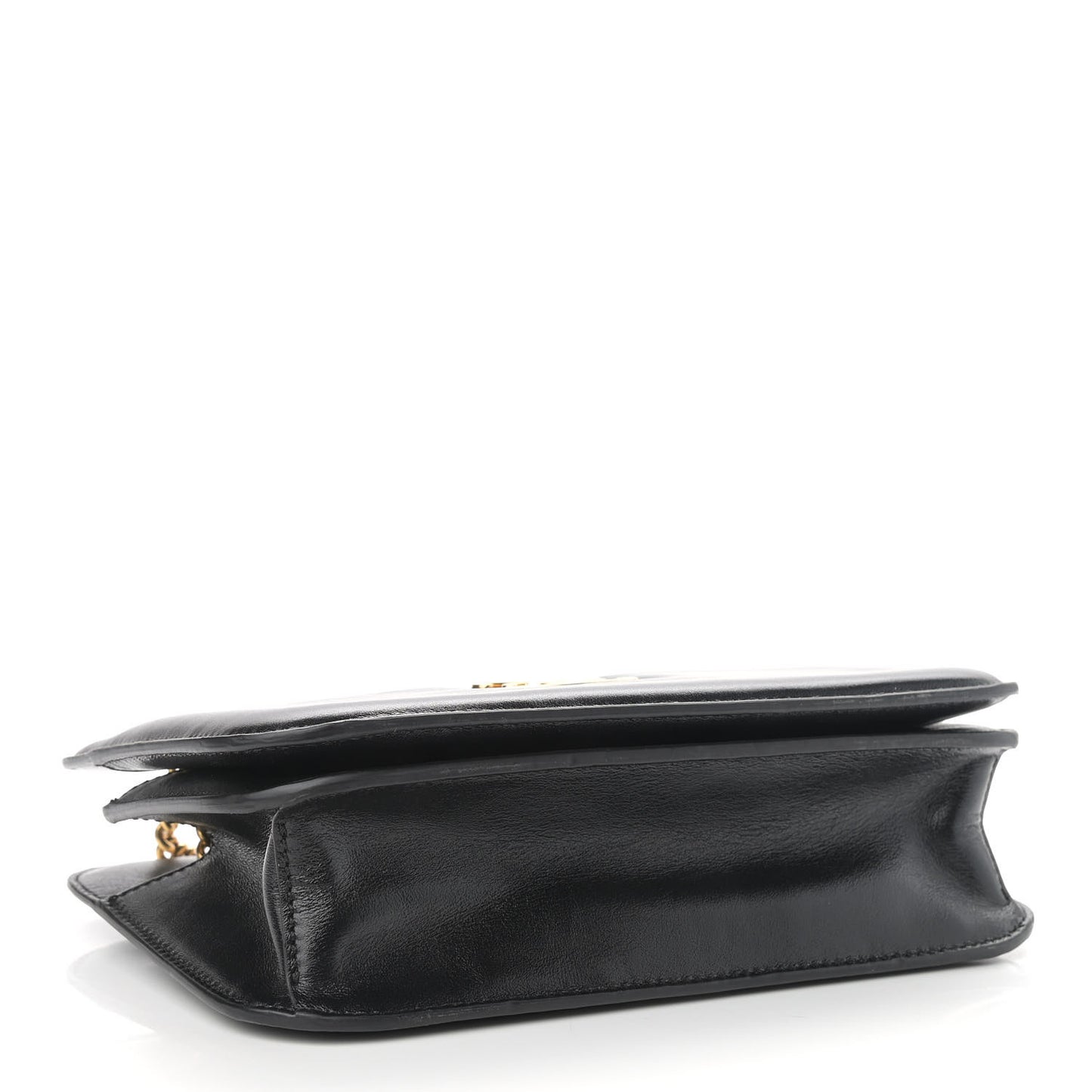 Vitello Glacier Karligraphy Pocket Shoulder Bag Black Gingerbread