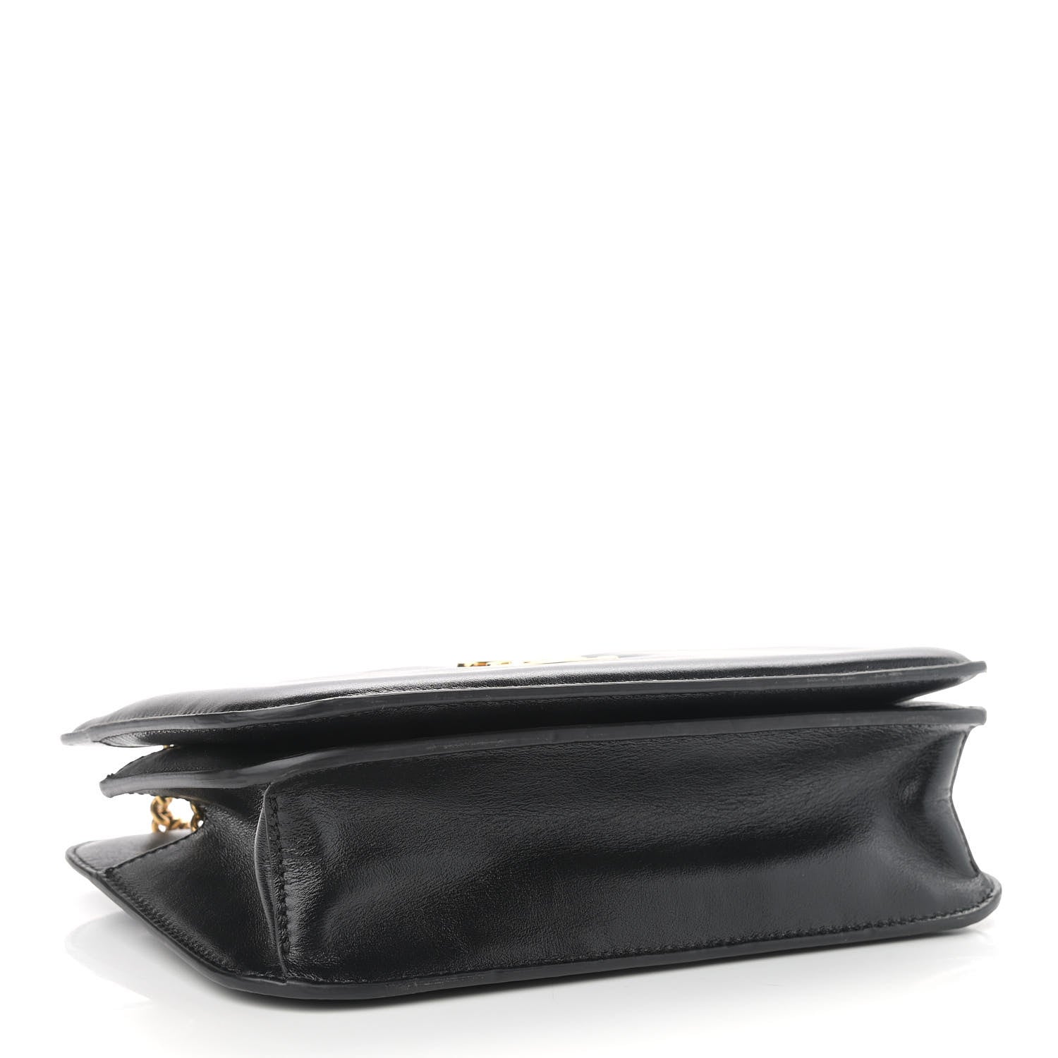 Fendi Vitello Glacier Karligraphy Pocket Shoulder Bag Black Gingerbread 4 of 10