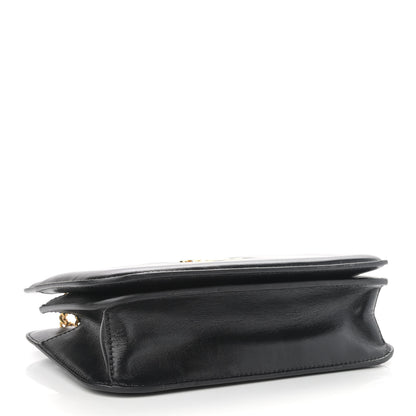 Fendi Vitello Glacier Karligraphy Pocket Shoulder Bag Black Gingerbread 4 of 10