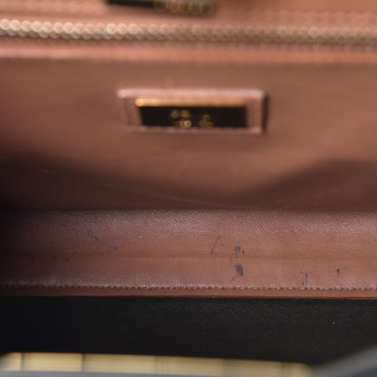 Fendi Vitello Seta Shiny Nappa Medium Peekaboo Iconic Satchel Verde Prato Makeup 10 of 11
