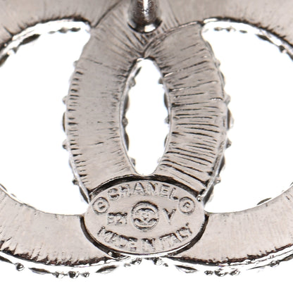 Chanel Crystal CC Earrings Silver 4 of 4