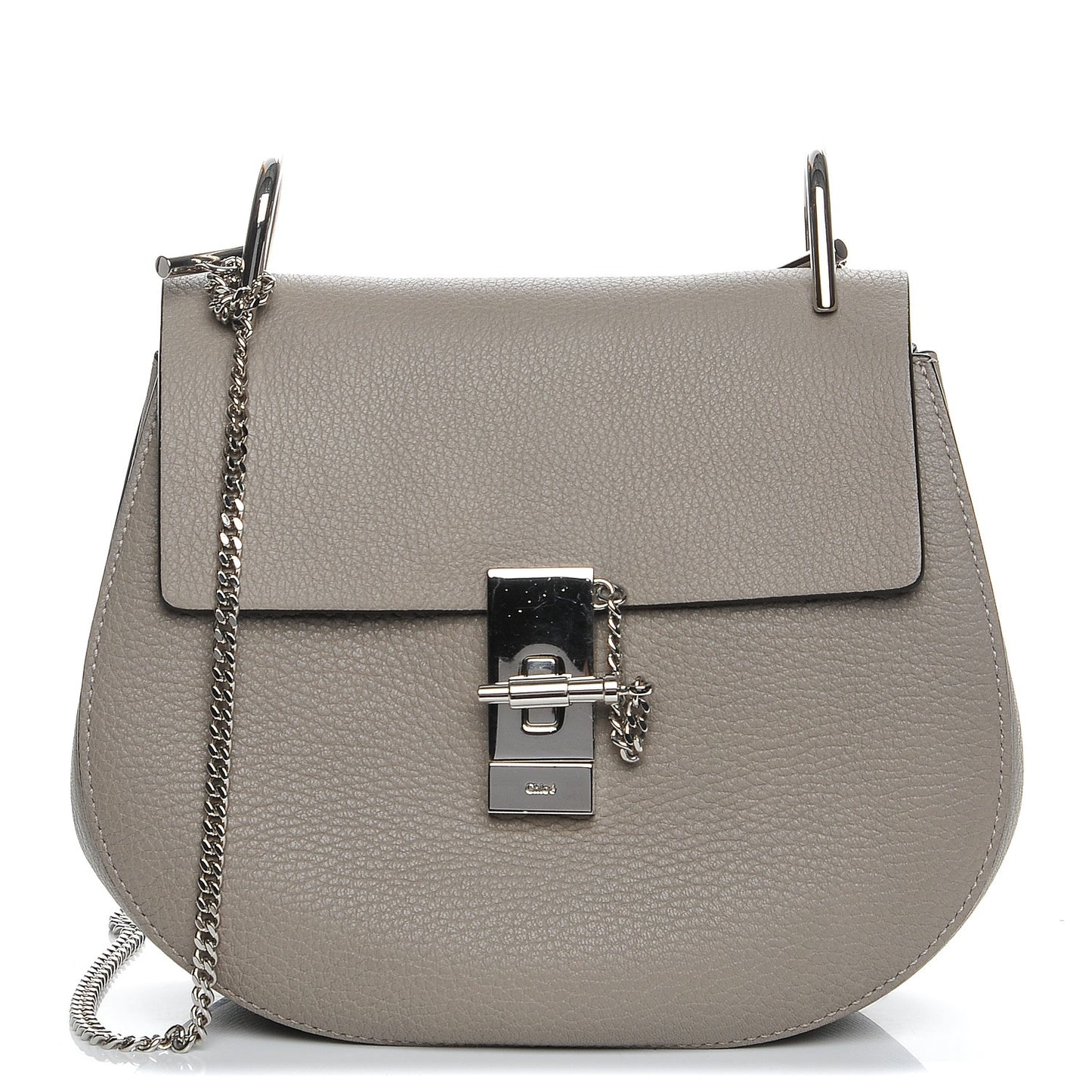 Grained Lambskin Drew Shoulder Bag Motty Grey